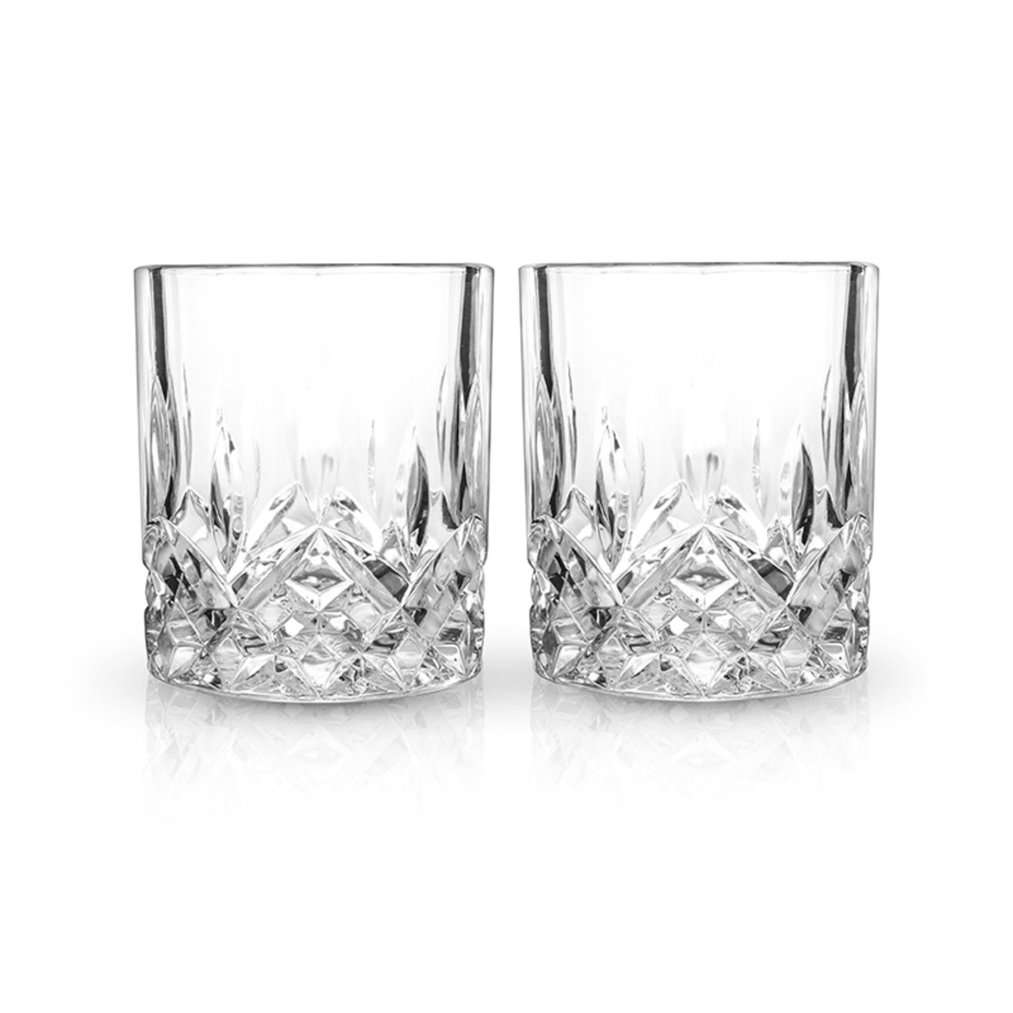 Viski Admiral Heavy Base Crystal Tumbler Glasses (Set of 2)