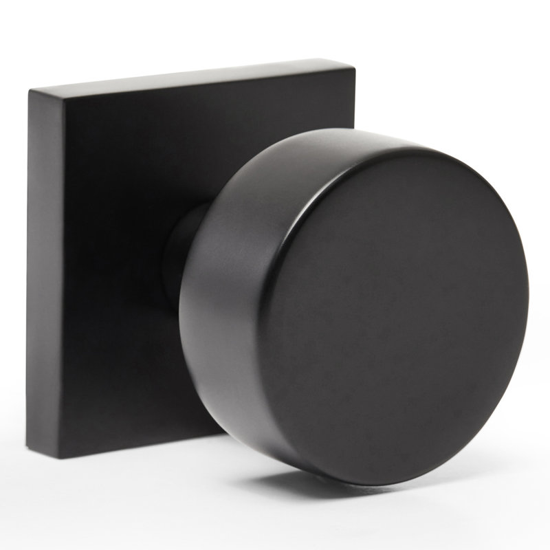 Bouton de porte Bali en métal noir mat, Factice simple
