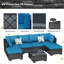 Wicker 6 - Person Garden Lounge Set with Cushions-1226892109