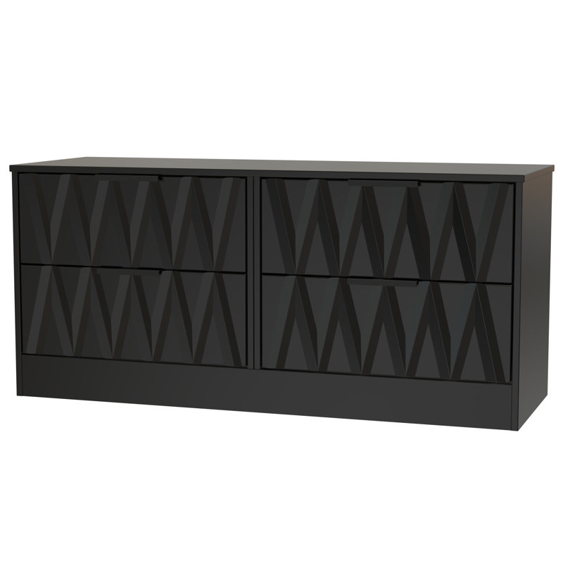 Besmir 4 Drawer Bed Box (Ready Assembled), Deep Black/Black Matt