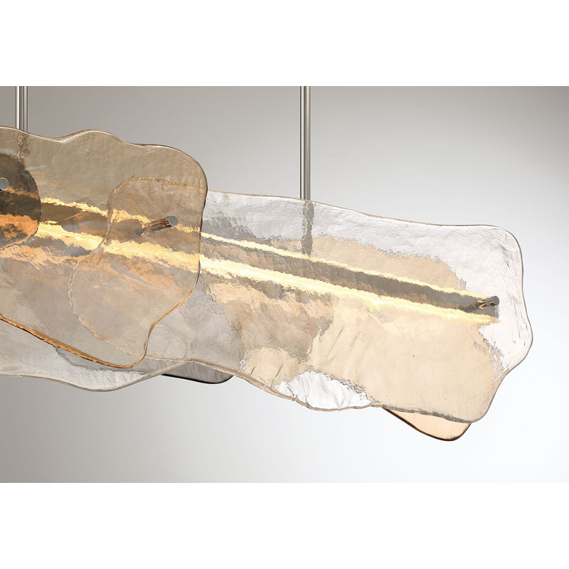 Lustre, 58 po, nickel poli, verre mélangé, 58"