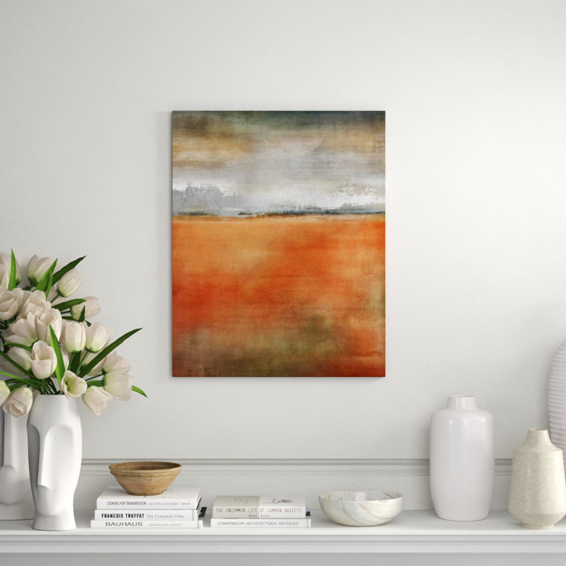 Tangerine Travels Painting by Emma McCartney, 30" H x 24" W x 1.5" D, Glass Coat