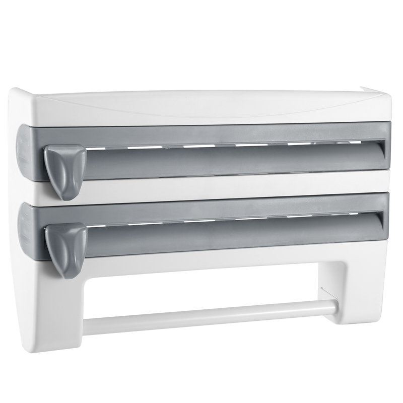 Porte-serviettes 3 en 1 avec papier d'aluminium et distributeur de plastique