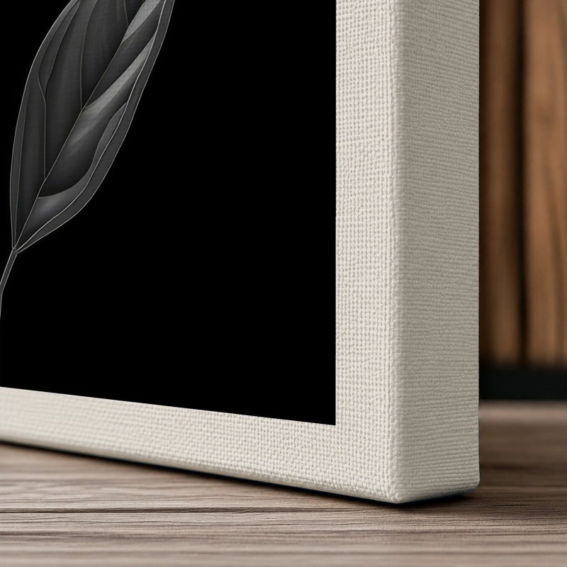 White Bloom Study Botanical - Wrapped Canvas, 36x24 - 91.4 x 61.0 cm, Cream Border