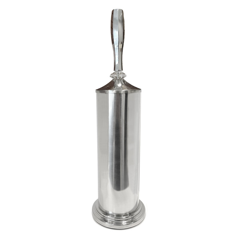 Ensemble de brosses de toilette en acier inoxydable de 16 po de hauteur avec support, Chrome/Acier inoxydable