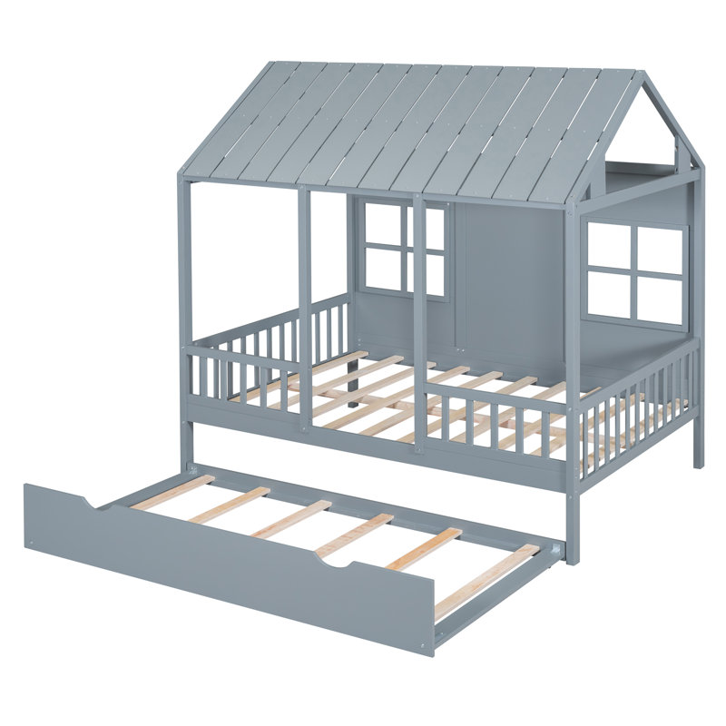 Lit gigogne standard Rezac, Gris, Lit double