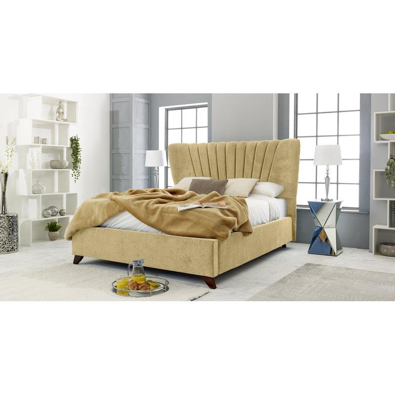 Accacia Upholstered Bed, Single (3'), Beige