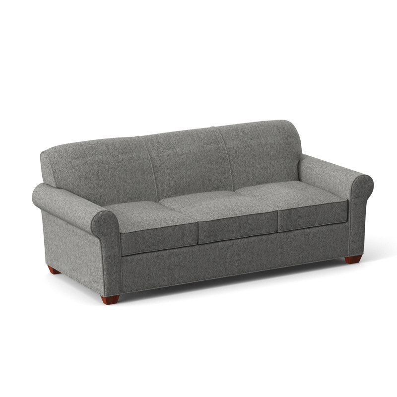 Finn Rolled Arm Sofa with Reversible Cushions, BM Cherry, Connelly Dove, 34" H x 83" W x 36" D