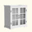 Meuble-lavabo moderne de 30 po avec lavabo en céramique, meuble-lavabo avec verre trempé et poignées noir mat, équipé d'un grand espace de rangement et d'un cadre en bois d'hévéa-1038054185