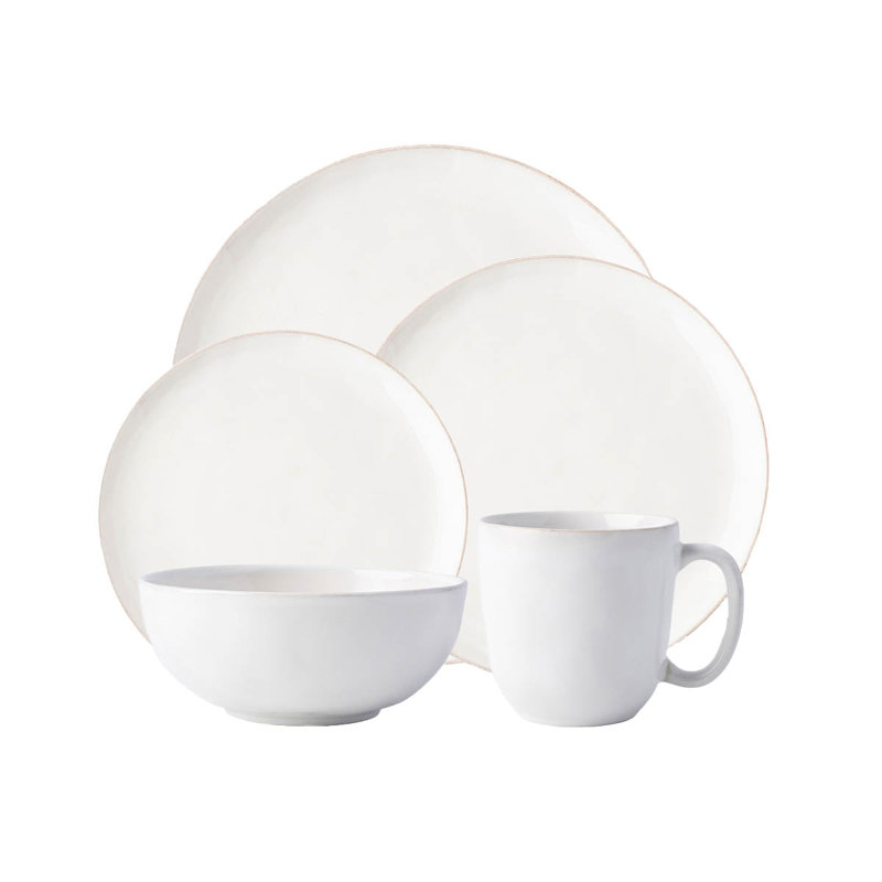 Puro Coupe 5 Pieces Place Setting - Whitewash