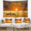 Tapisserie du groupe d'animaux zébrant au coucher du soleil-28487756