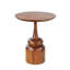 Table d'appoint ronde - Bois de manguier massif avec piédestal sculpté