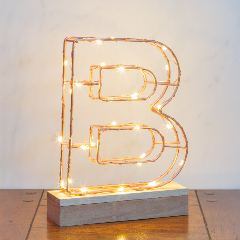 Light Up Letter  | Personalised Initial Copper Letter Light LED Alphabet Light Jim, B