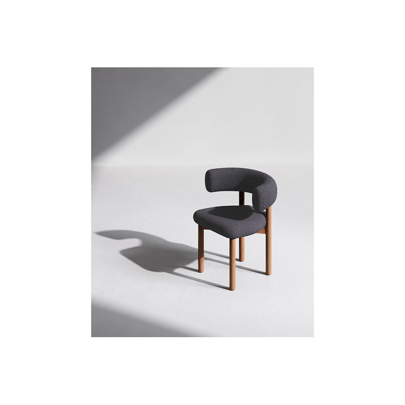 Bruno Upholstered Dining Chair, Sherpa Smoke