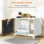 Enceinte de litière moderne, cachette pour chat cachée moderne avec cadre à griffer pour le salon, cadre de porte blanc et rétro