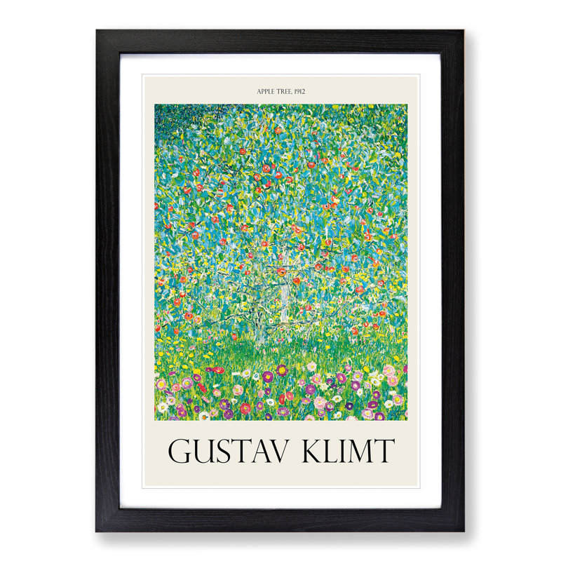 Apple Tree by Gustav Klimt - Picture Frame Painting, Black, 65cm H x 48cm W x 2cm D