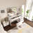 Makeup Vanity Set With LED Lighted Mirror - 7 Drawers Dressing Table With Built-in Outlet-897347843