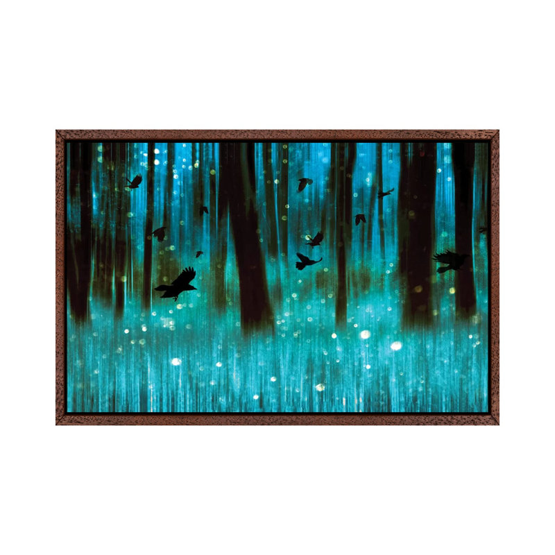 Night Flight Panoramic by Ros Berryman - Painting on Canvas, Classic Brown Wood Framed, 66.04 cm H x 45.72 cm W