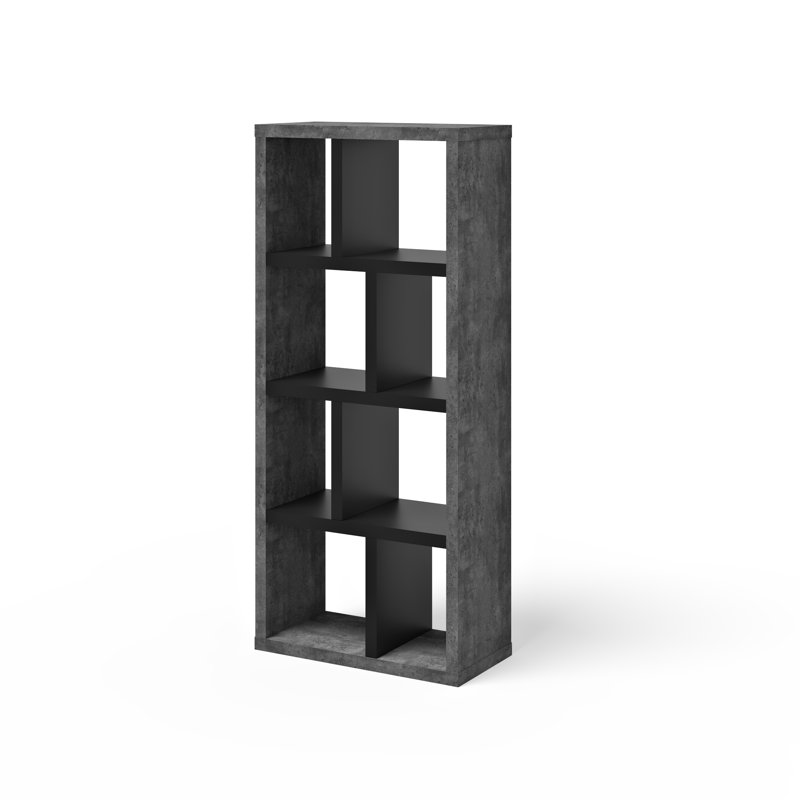 Shanisha 159 cm H x 70 cm W Library Bookcase, Grey/Black