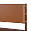 Lit plateforme en bois de style Mid-Century avec tête de lit tapissier en polyuréthane, sans sommier-23068394-23068399