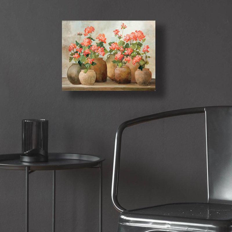 «Cottage Geraniums» par Julia Purinton, art mural en verre acrylique, H 12 po x l 16 po x P 0,13 po