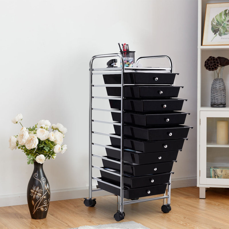 Eidson 10 Drawer Storage Drawer, Black