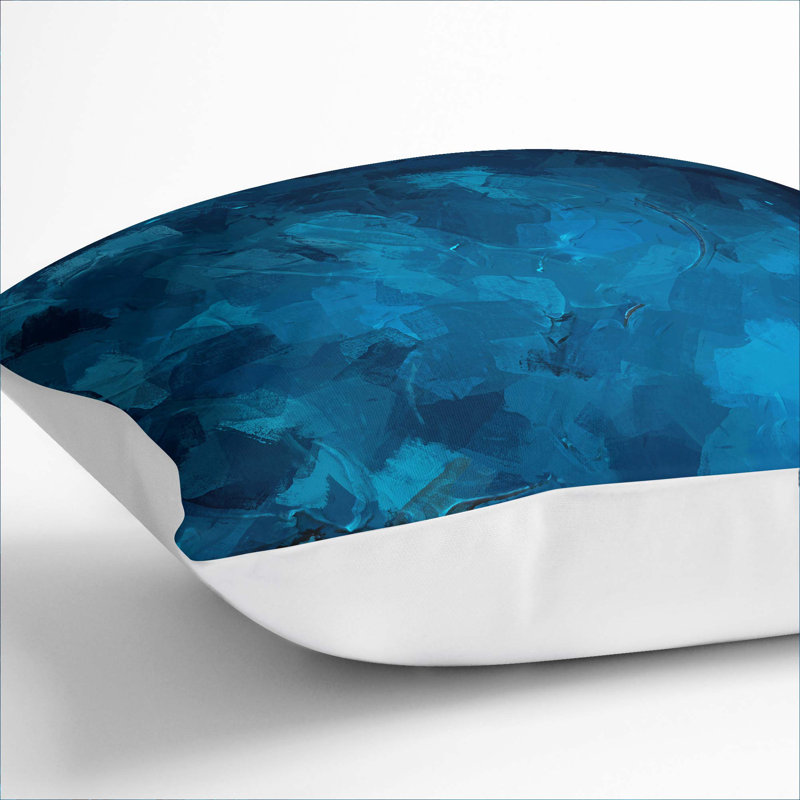 Abstract Square Throw Cushion, 55cm H x 55cm W x 20cm D, White