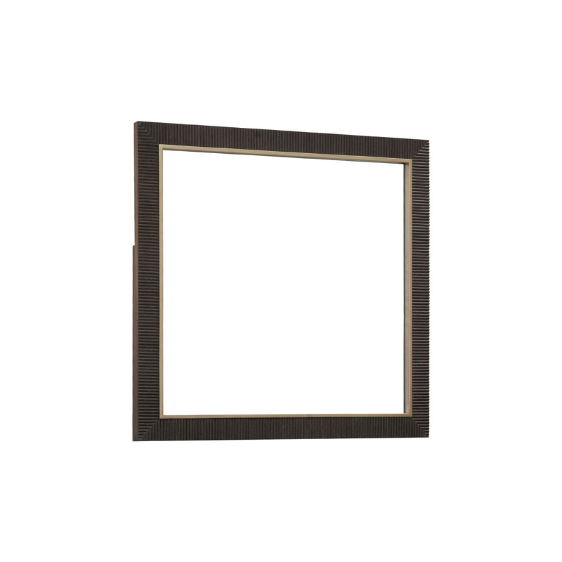 Contemporary Brown Rectangular Wood Dresser Mirror