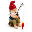 Statue de jardin solaire gnome de pêche 9,45 "avec lumières DEL