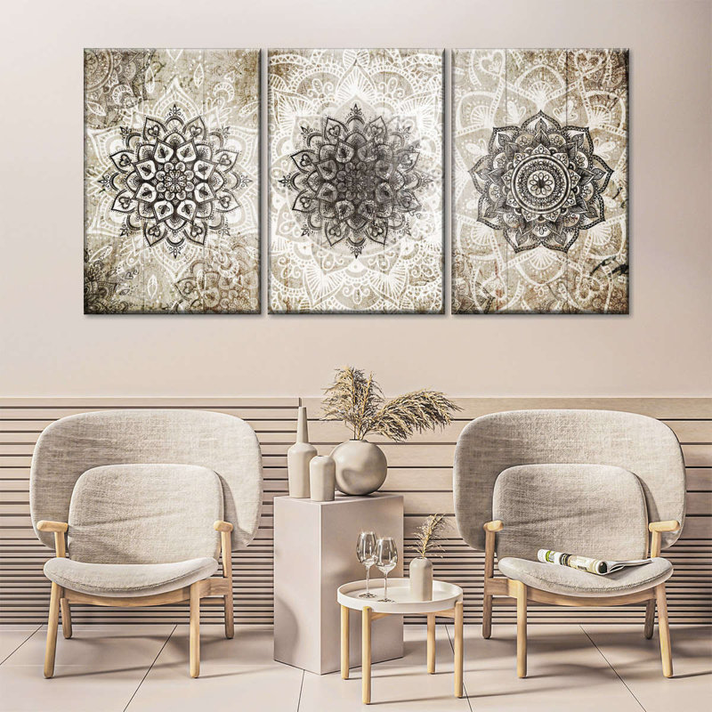 Impression sur toile Zen Mandala Patina, H 26 po x l 12 po x P 1 po