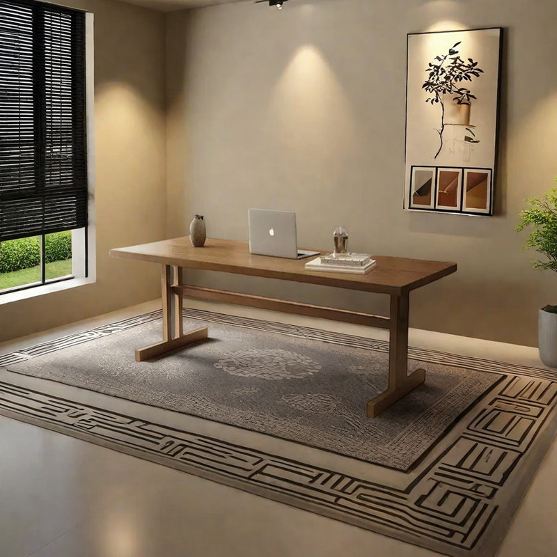 Table de salle à manger luxueuse en bois de frêne haut de gamme, H 29,53 po x L 55,12 po x l 27,56 po