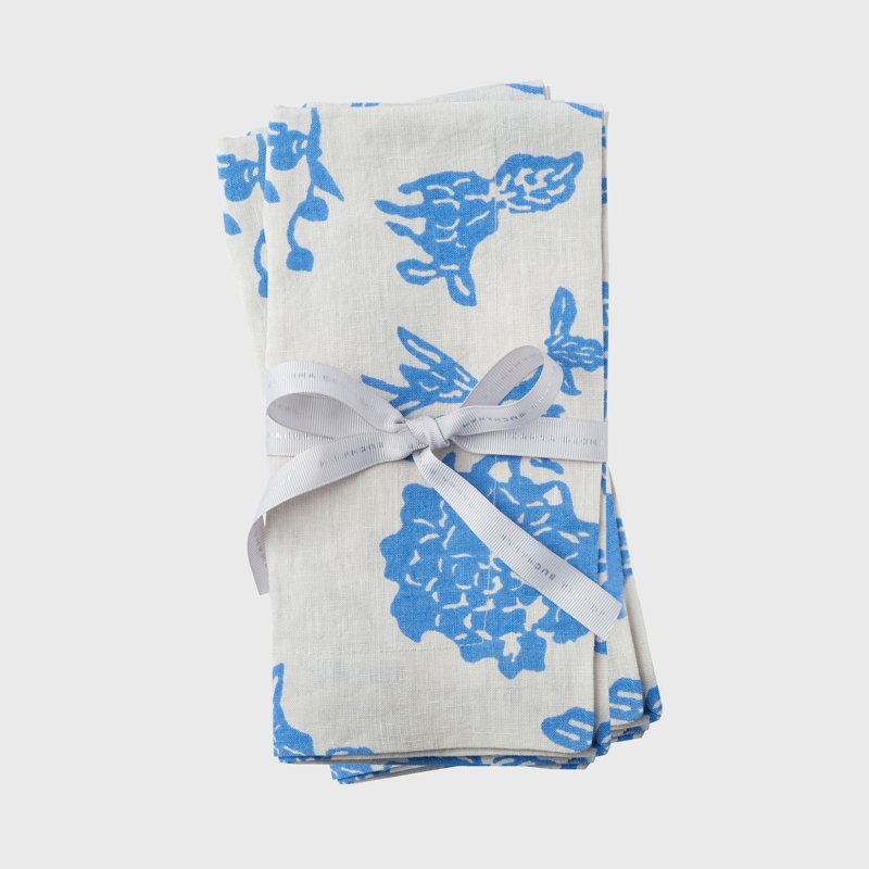 Linen Square Napkins, Blue