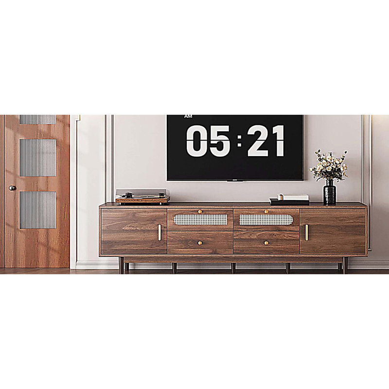 76" TV Stand with Drawers, Modern Chic Entertainment Center for TVs Up to 85 inches, Entertainment Center with Storage