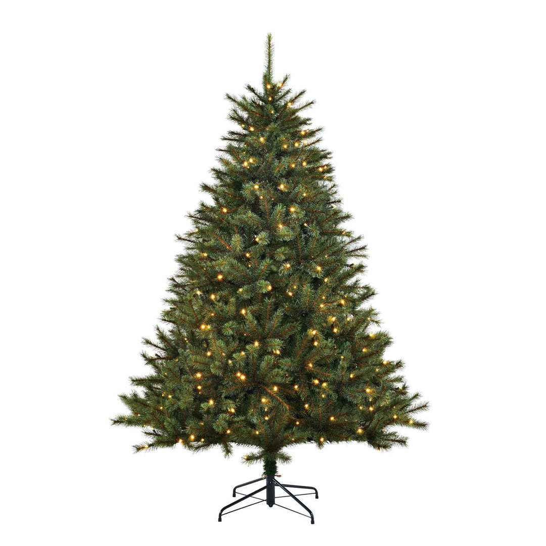 Künstlicher Weihnachtsbaum 150 cm Grün mit 180 LEDs Weiß und Ständer Deluxe