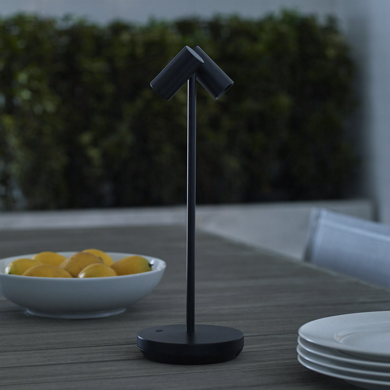Doppia Accent Rechargeable Table Lamp, Black