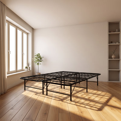 Kanepe 84" W x 72" D x 14" H Steel California King Platform Bed Frame