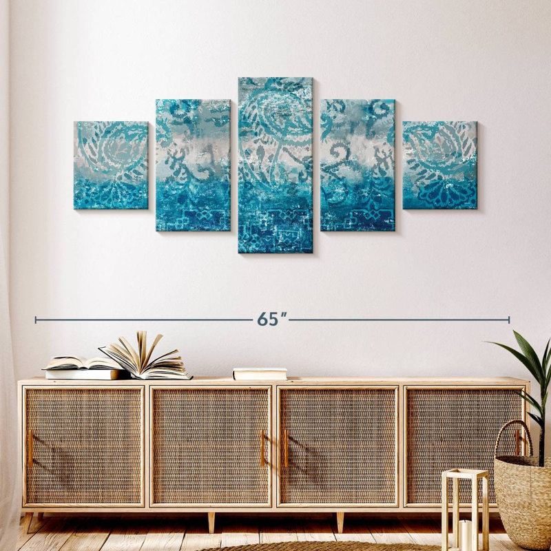 Blue Abstract Elegance, 24" H x 55" W