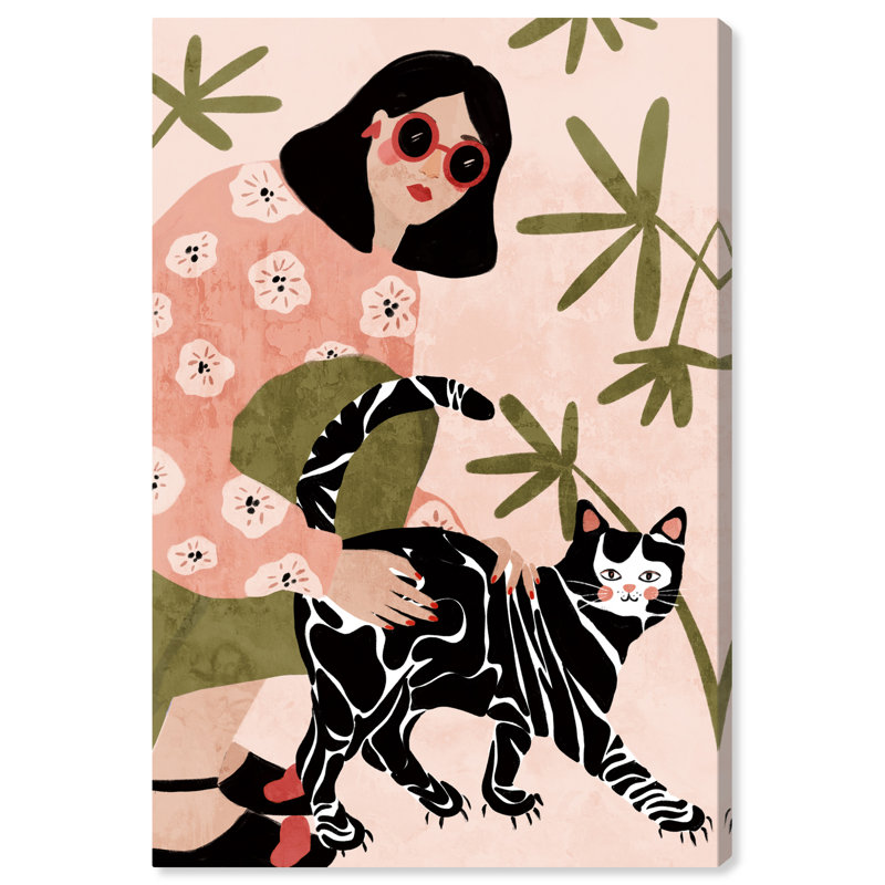 " Floral Cat Lover ", 24" H x 16" W x 0.8" D