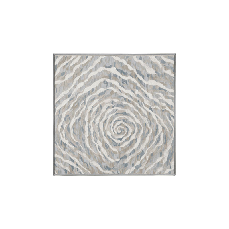 Machine Washable Gray Area Rug, Square 4'