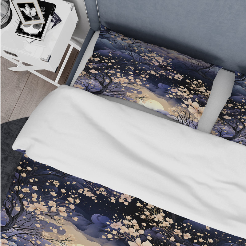 Literie Subdued Moonlight Moody Patterns II, Housse de couette pour très grand lit et 2 très