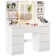 Rosse Dressing Table With 3 Colorful Light Mirror 7 Drawers and 7 Storage Shelves Makeup Desk 110cm Desktop Vanity Table
