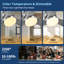 52 po Ventilateur de plafond d'intérieur en bois à 3 pales avec lumière et télécommande, à intensité variable, moteur à courant continu réversible, fonction mémoire