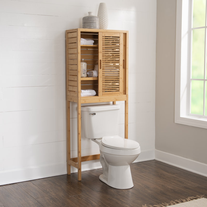 Rangement au-dessus de la toilette en bois de bambou massif Ayden