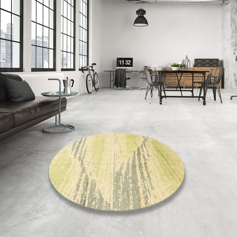 Tapis abstrait moderne et abstrait, Rond 6 pi