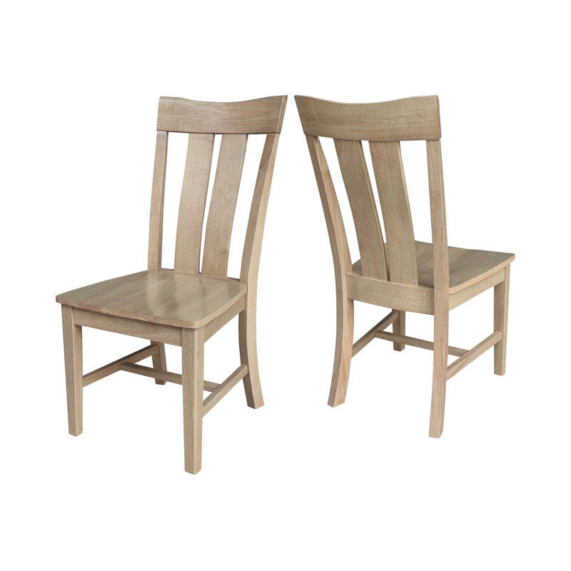  Delisca Solid Wood Slat Back Side Chair, Honey