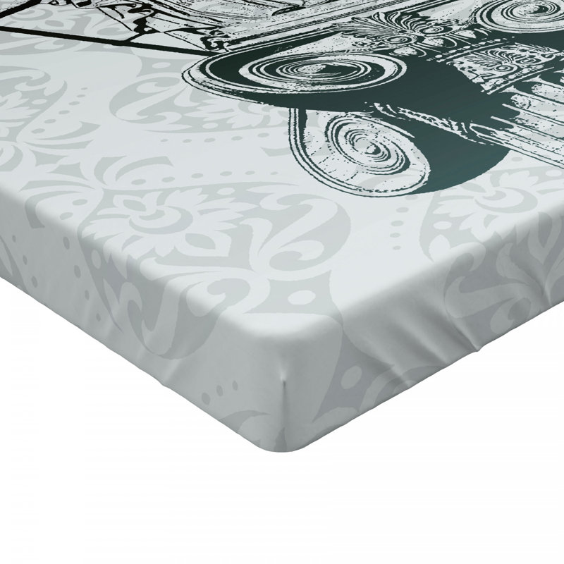 Microfiber Damask Fitted Sheet, Twin Fitted Sheet