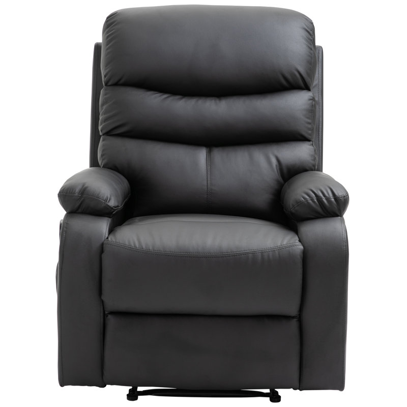 Fauteuil de massage inclinable et chauffant, Similicuir noir