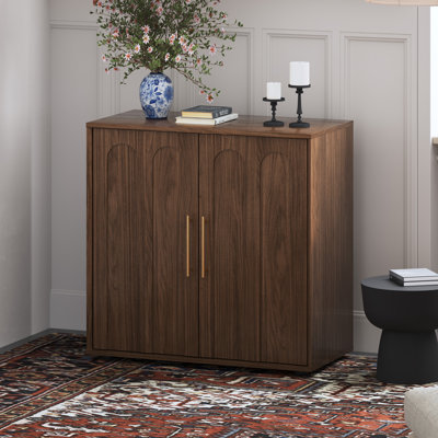Armoire de rangement arquée avec poignée dorée