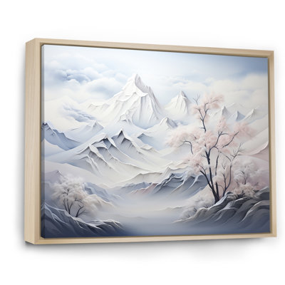 Décoration enneigée «Snowy Mountain Peaks Serenity II - Winter Mountains»