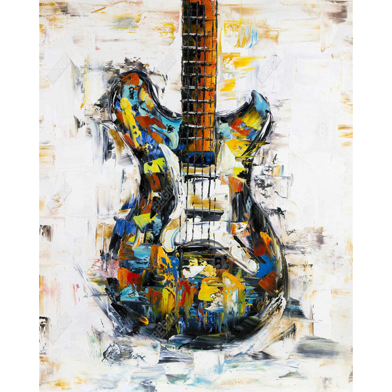 Abstract Guitar Print On Canvas